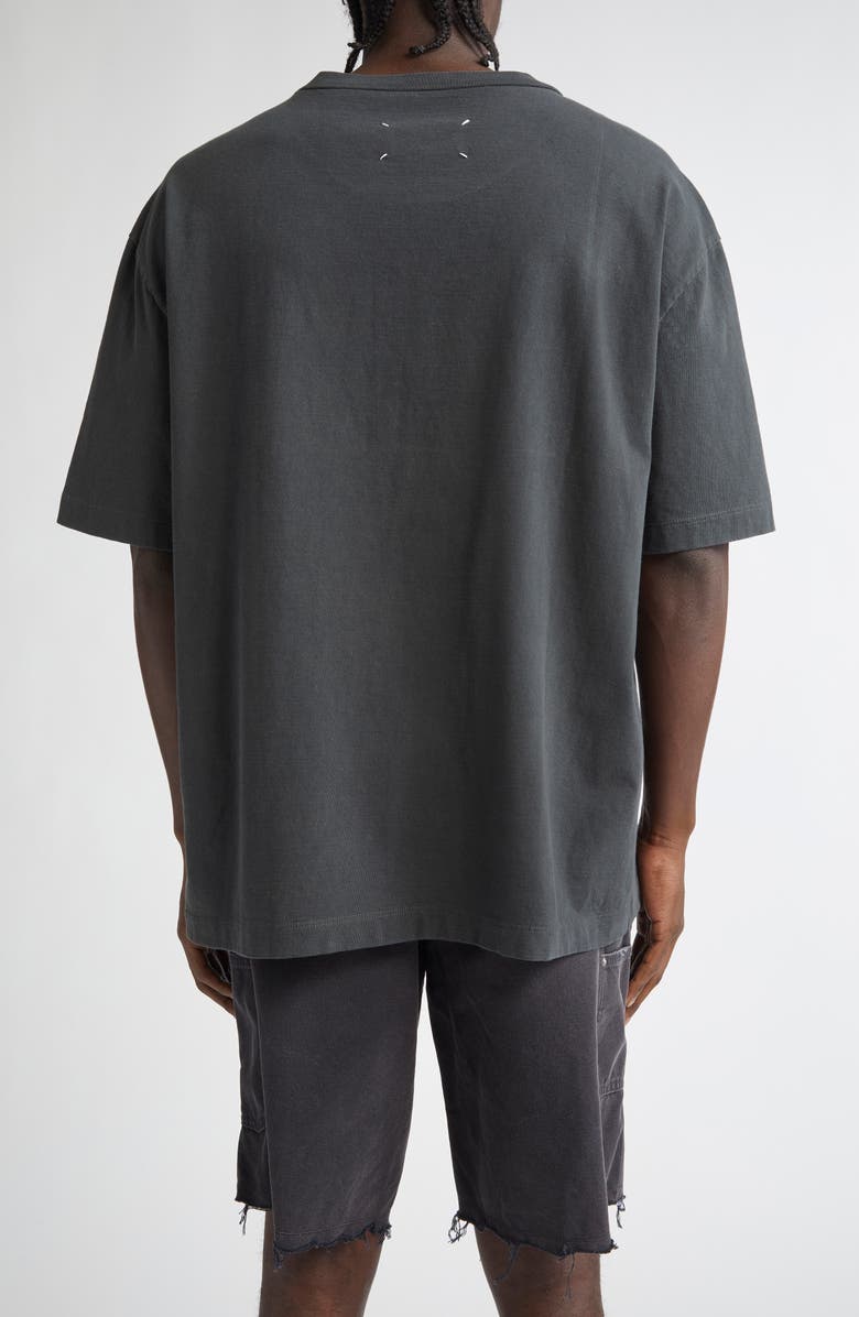 Maison Margiela Embroidered Logo Cotton T-Shirt, Alternate, color, Washed Black