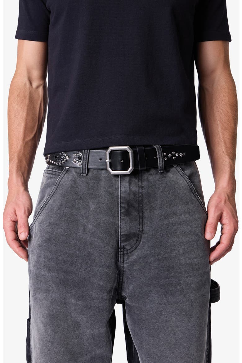 Mojave Studded Leather Belt, Main, color, BLACK