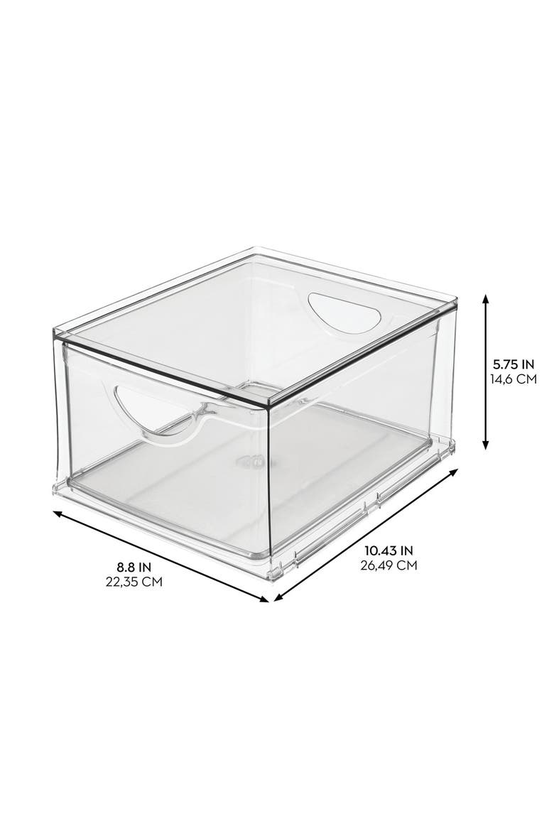 Stackable Storage Drawer for Pantry, Set of 2, Clear, Made in USA, Alternate, color, Clear