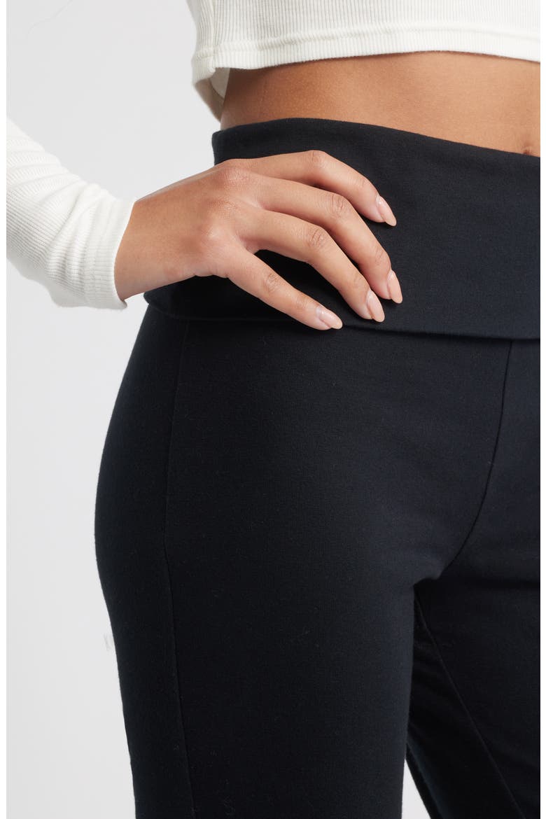 Foldover Leggings, Alternate, color, BLACK
