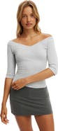 Cotton On Women's Bella Off Shoulder V Neck 3/4 Tee