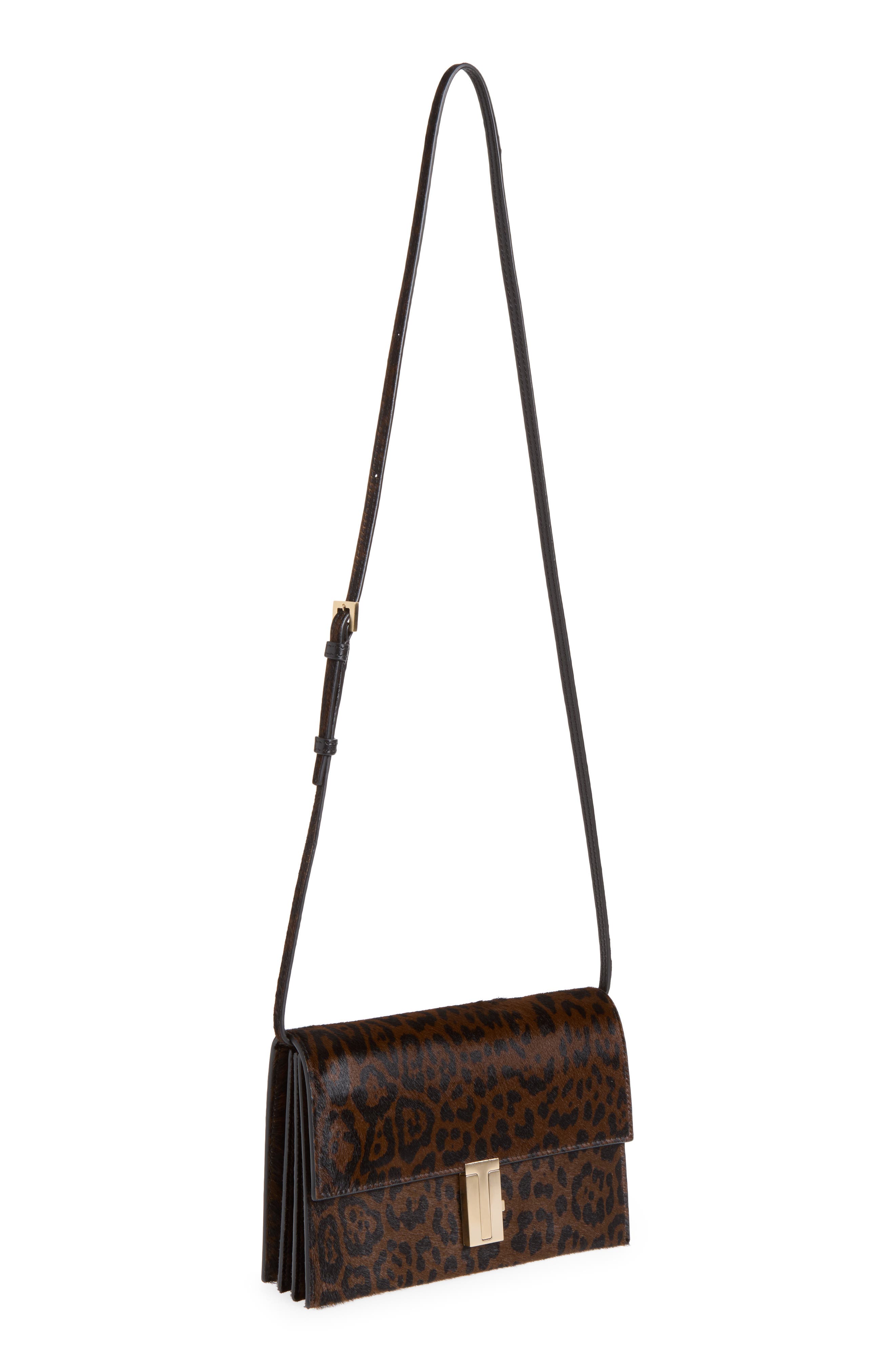Mia Calf Hair Mini Bag, Alternate, color, BROWN/ BLACK
