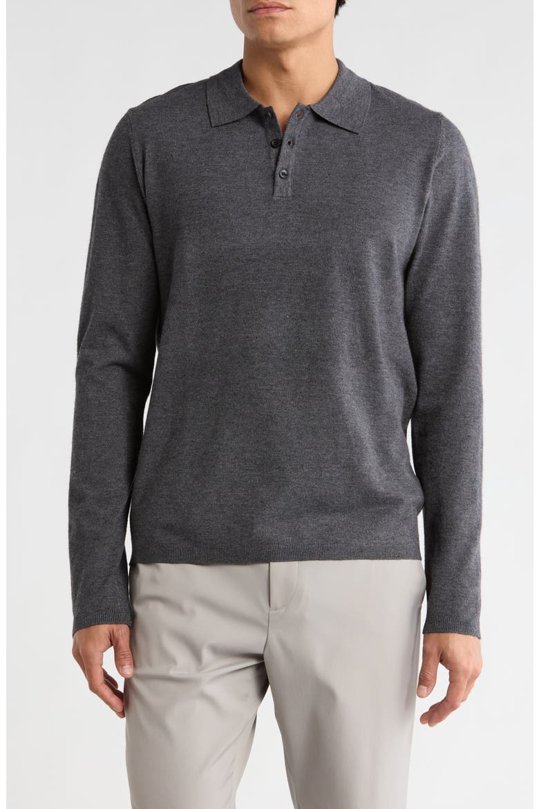 Daniel Long Sleeve Polo Sweater, Main, color, CHARCOAL