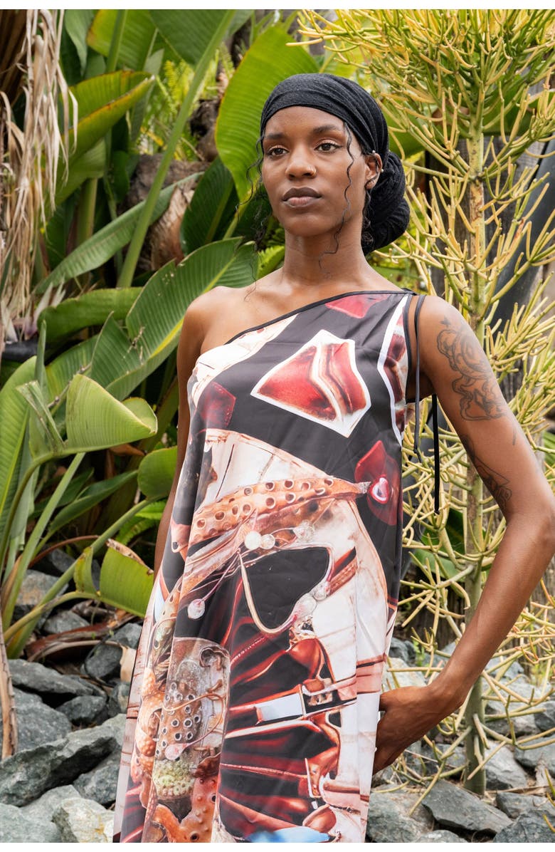 Lunaversoul Machina Afrofuturism Halter Dress, Alternate, color, Multicolor