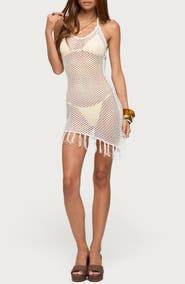 EDIKTED Sorelle Open Stitch Cover-Up Minidress
