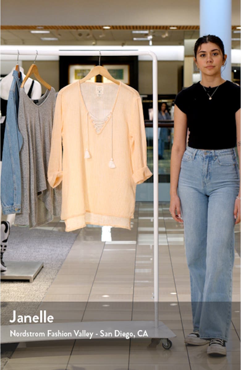 Blue Skies Long Sleeve Cover-Up Dress, sales video thumbnail