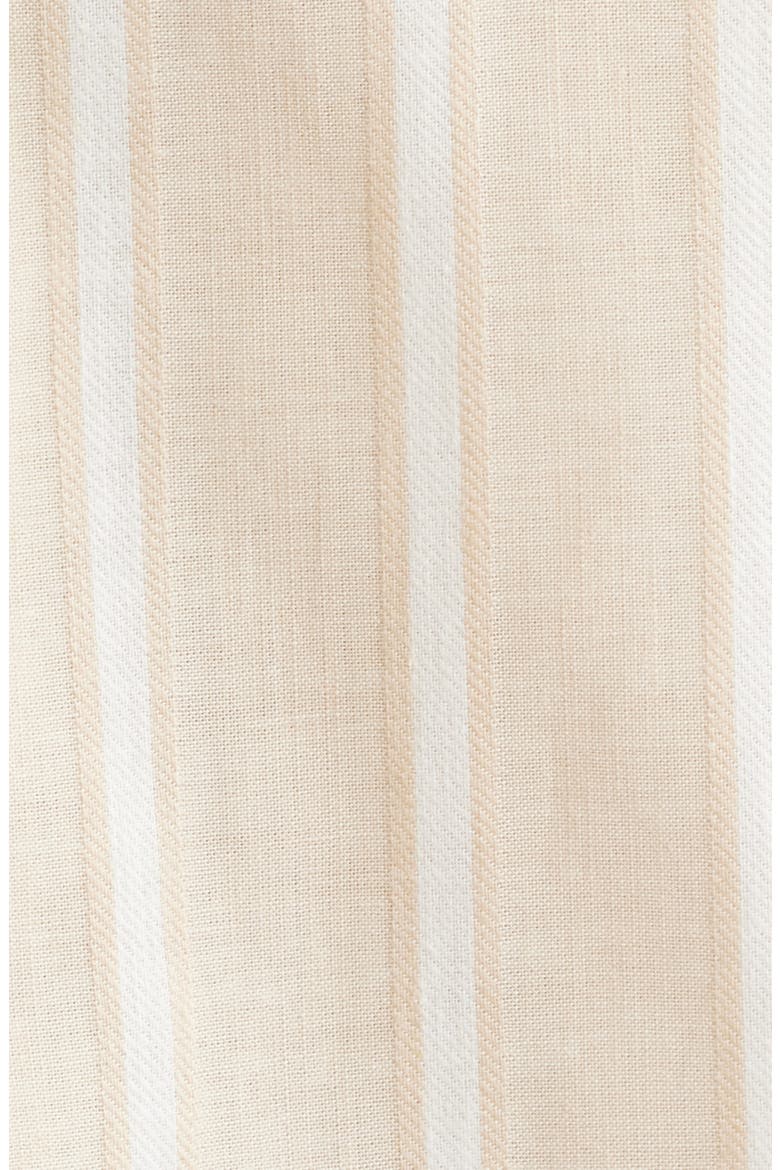 Stripe Cotton & Linen Camp Shirt, Alternate, color, TAN