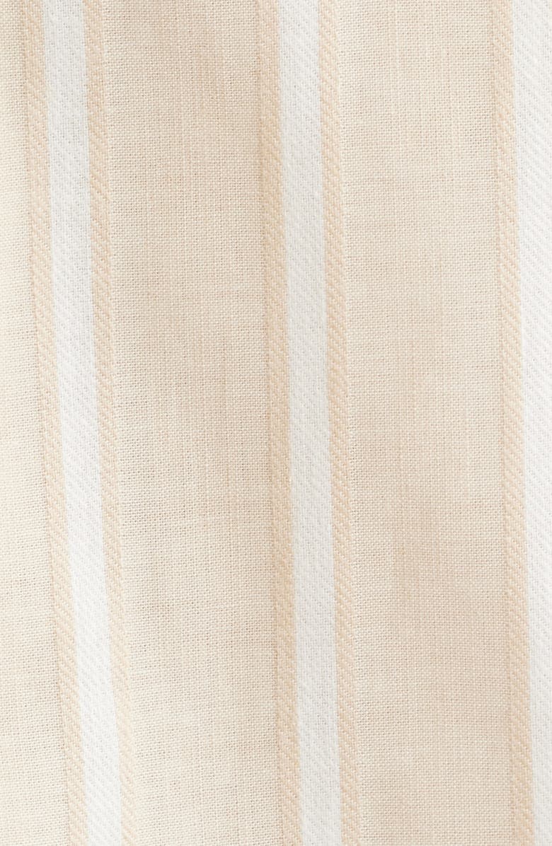 PacSun Stripe Cotton & Linen Camp Shirt, Alternate, color, Tan