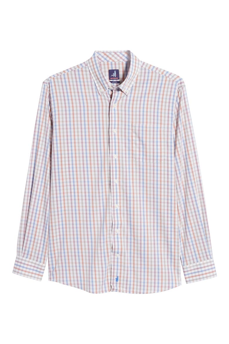 Classic Fit Plaid Button-Down Shirt, Alternate, color, WHITE