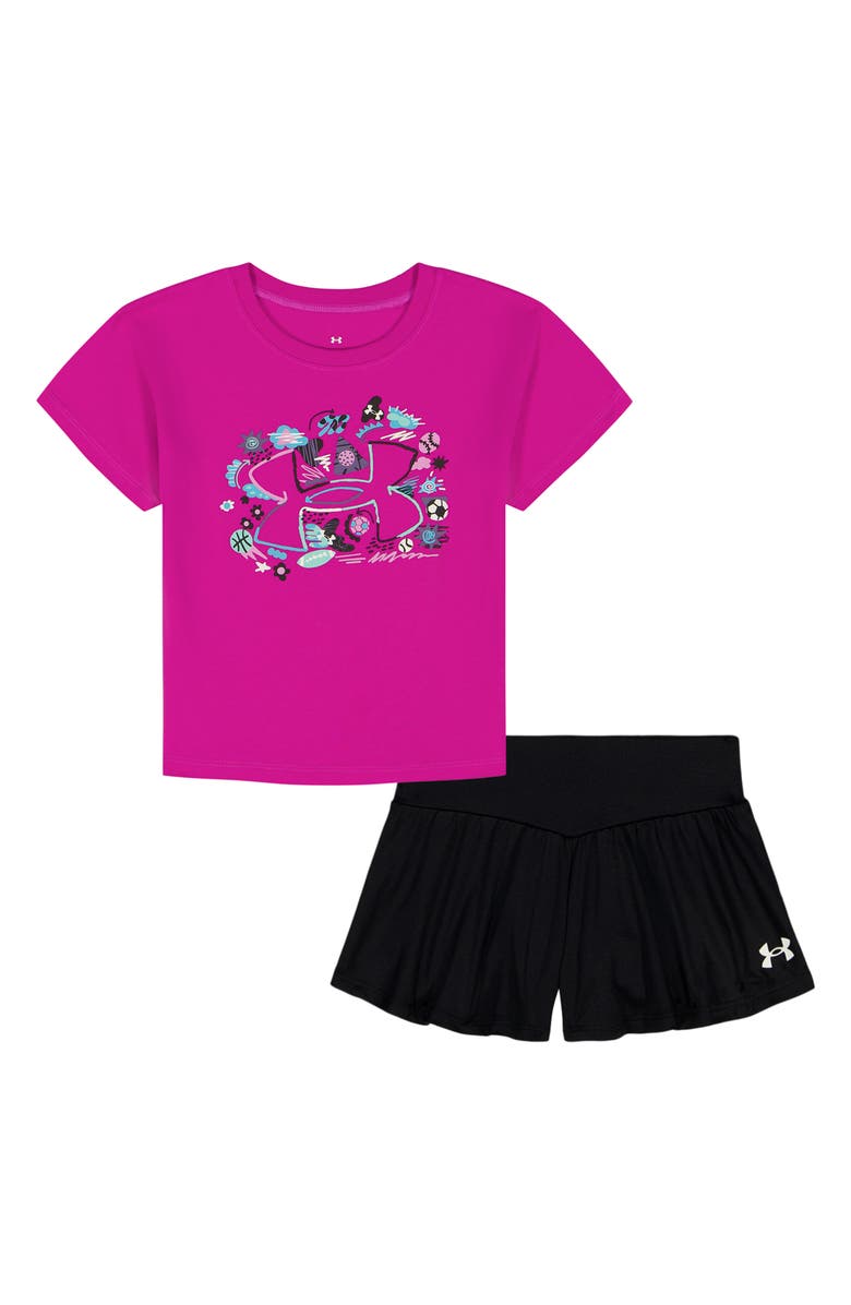 Under Armour Kids' Flare Graphic T-Shirt & Skort Set, Main, color, Fuchsia