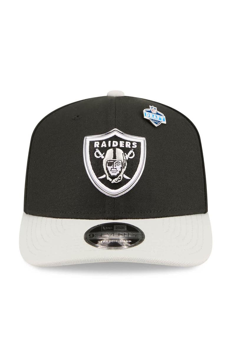 New Era Men's New Era Black/Silver Las Vegas Raiders 2026 NFL Draft 9SEVENTY Adjustable Hat, Alternate, color, Black