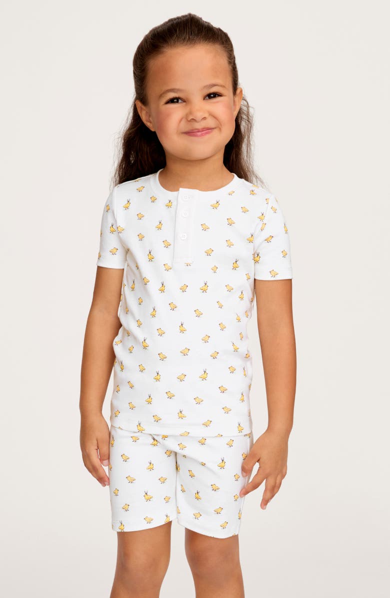 Petite Plume Très Chick Fitted Shorts Set, Alternate, color, Yellow