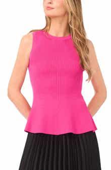 Sleeveless Peplum Rib Top