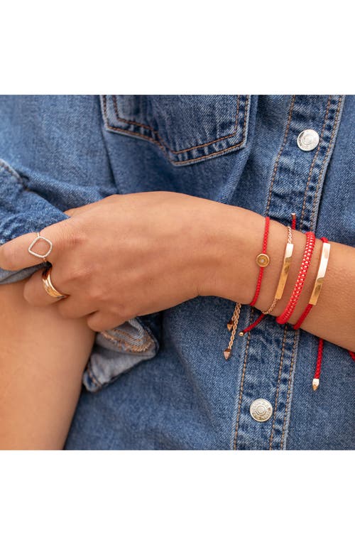 Monica Vinader Linear Friendship Bracelet In Rose Gold/coral