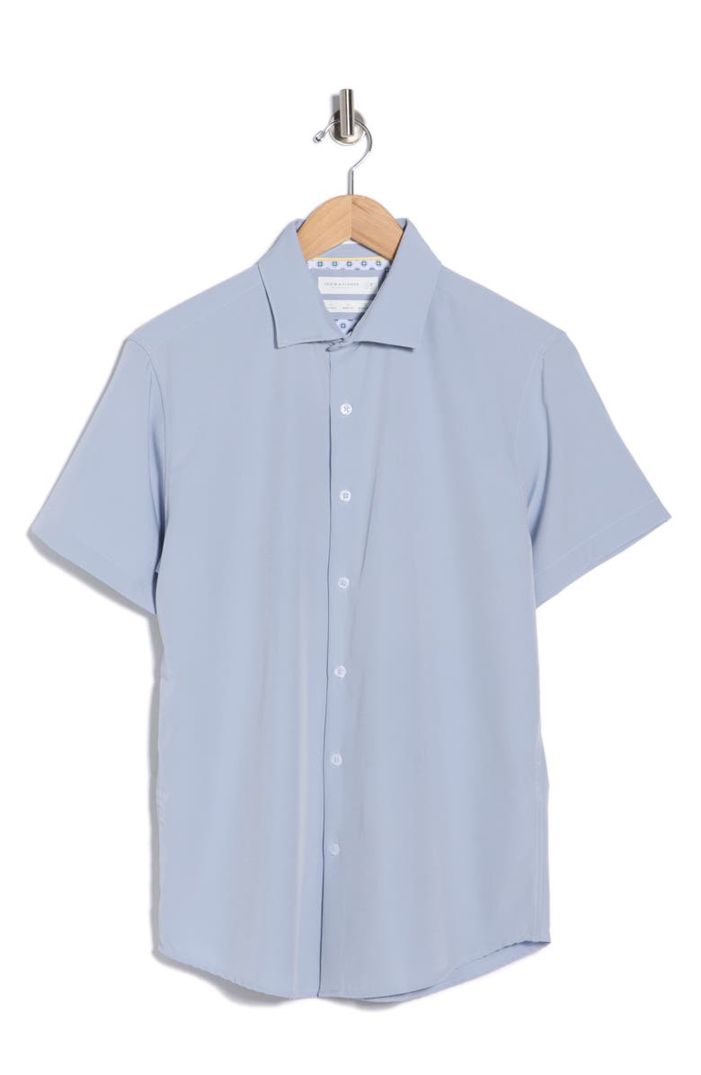 DENIM AND FLOWER Zen Dressy Tech Short Sleeve Button-Up Shirt, Main, color, 