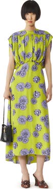 Lanvin Printed Silk Midi Dress