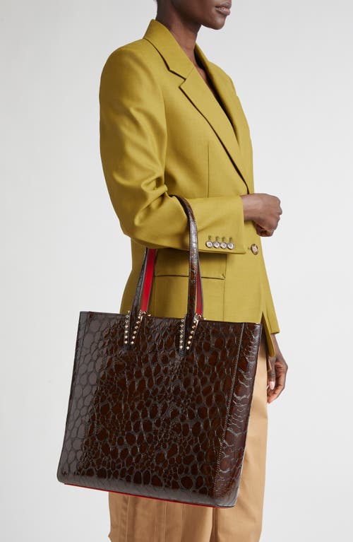 Christian Louboutin Cabata Soft Croc Embossed Leather North/south Tote Bag In Multi