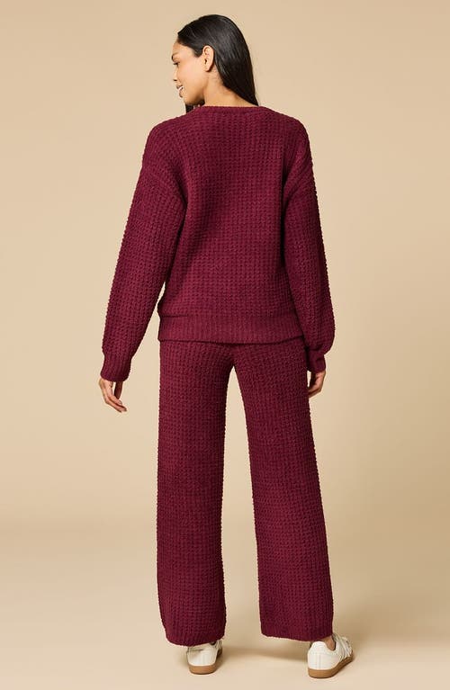 Softies Waffle Marshmallow V-neck Lounge Set In Red