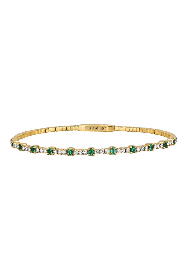 El Mar Bangle, Main, color, 18K YELLOW GOLD EMERALD