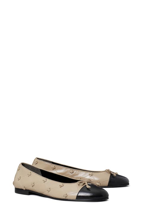 Cap Toe Bunny Knot Ballet Flat