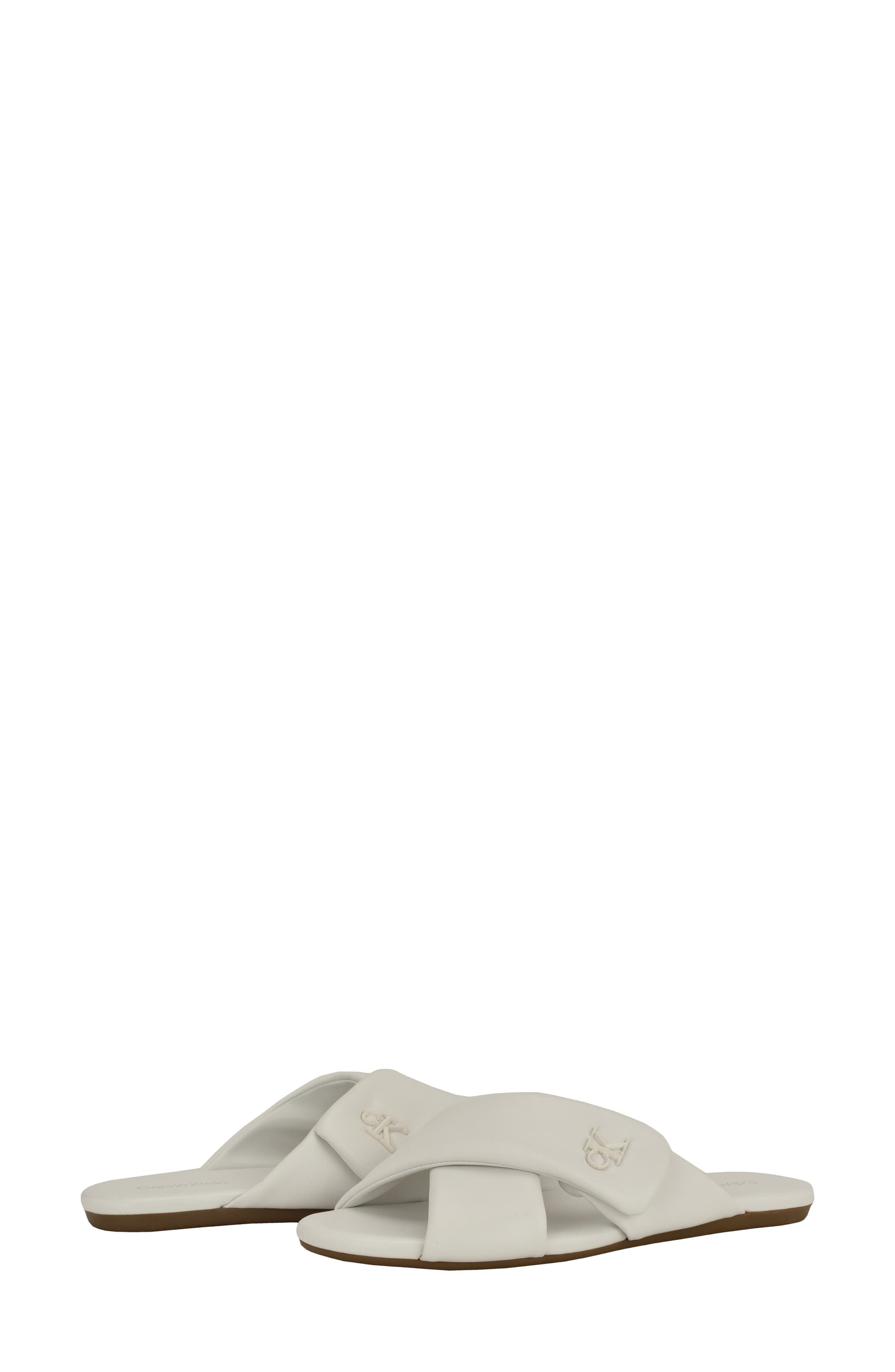 Calvin Klein Renley Slide Sandal, Alternate, color, White