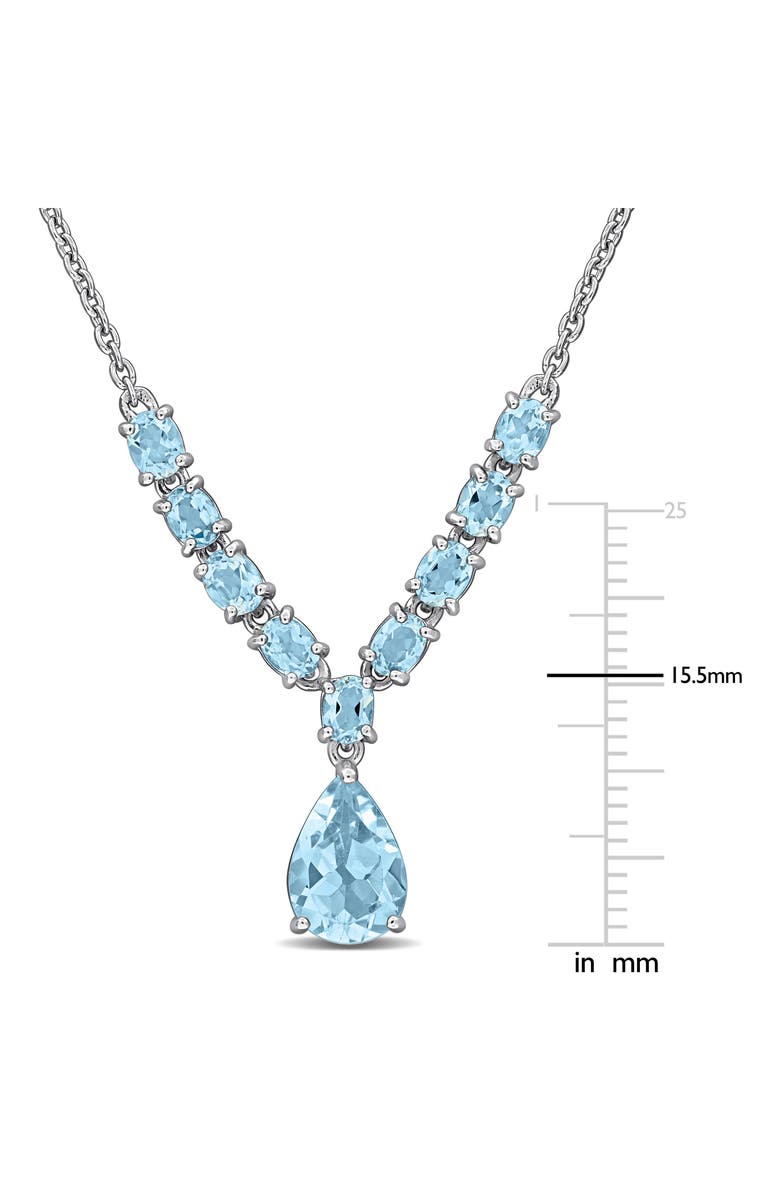 DELMAR Sterling Silver Blue Topaz Pear Drop Necklace, Alternate, color,