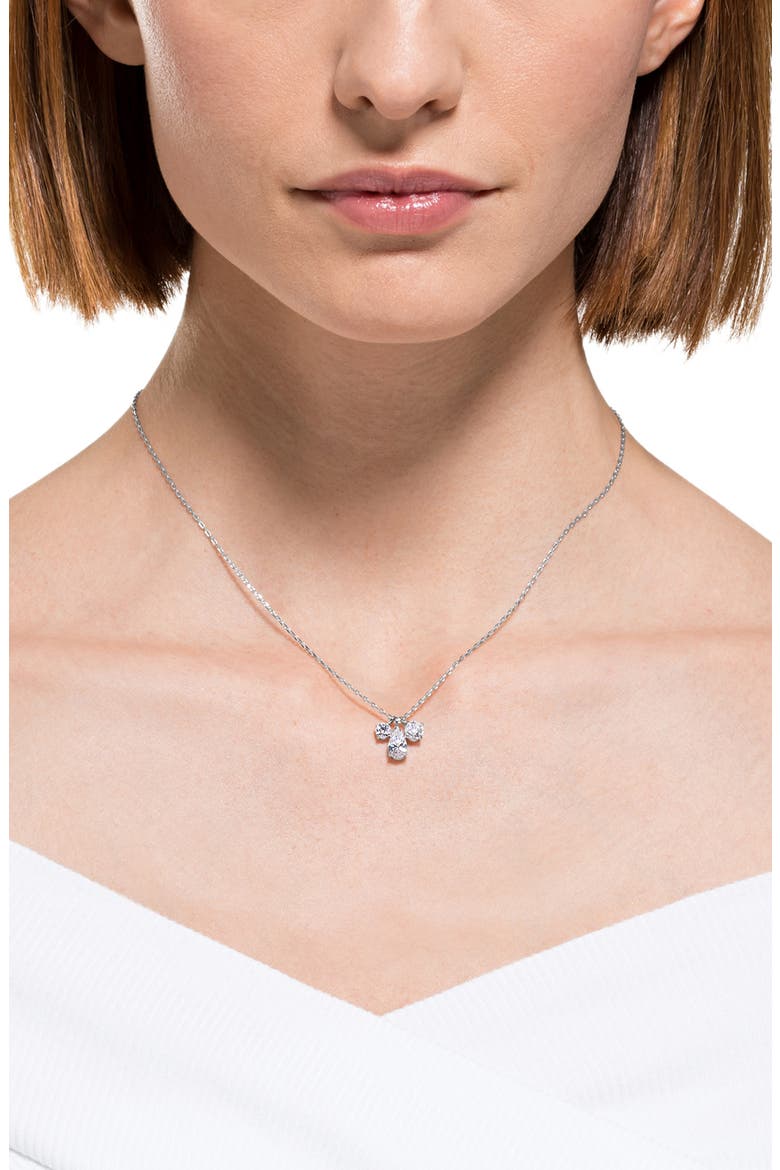 Mesmera Swarovski Crystal Pendant Necklace, Alternate, color, SILVER / CLEAR CRYSTAL