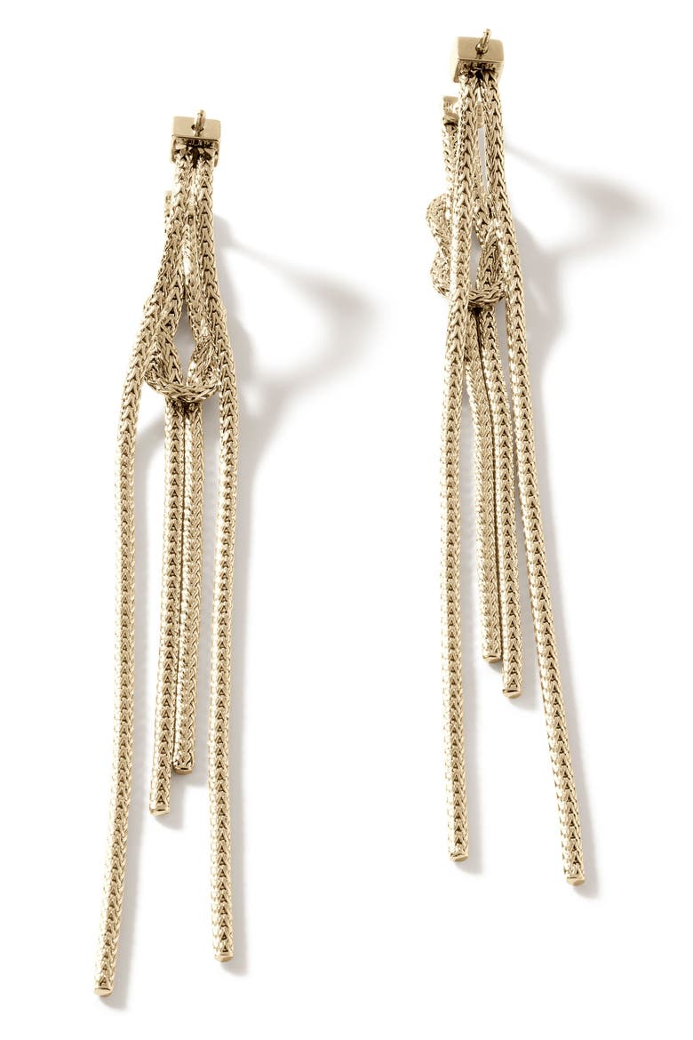 Love Knot Drop Earrings, Alternate, color, GOLD