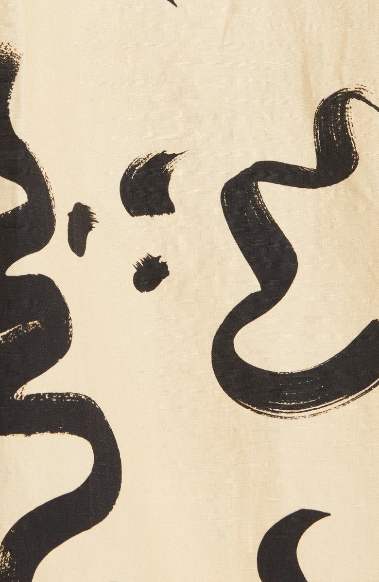 ALEMAIS Brushstroke Pattern Silk Blend Shirt, Alternate, color, 