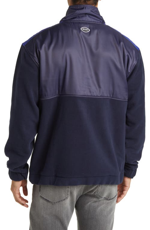 Shop Hugo Boss Boss X Nfl Fumble Mixed Media Quarter Zip Pullover In Dallas Cowboys Dark Blue
