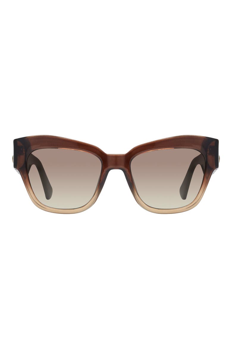 53mm Cat Eye Sunglasses, Main, color, BROWN GRADIENT