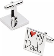 Link Up I Heart My Dad Cufflinks with Red Enamel Accent