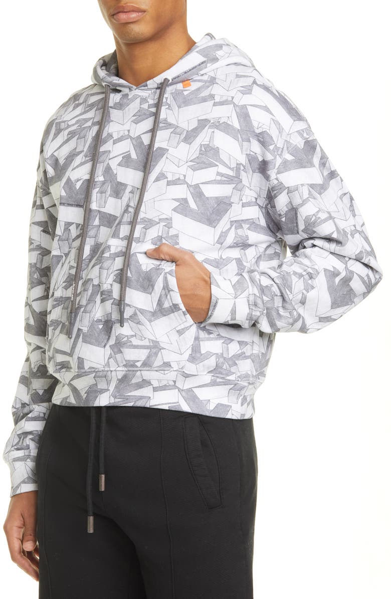 Off-White Arrows Print Cotton Hoodie, Alternate, color, 