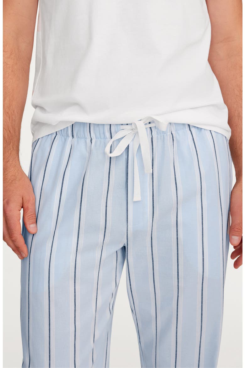 Stripe Cotton Twill Pajama Pants, Alternate, color, BLUE