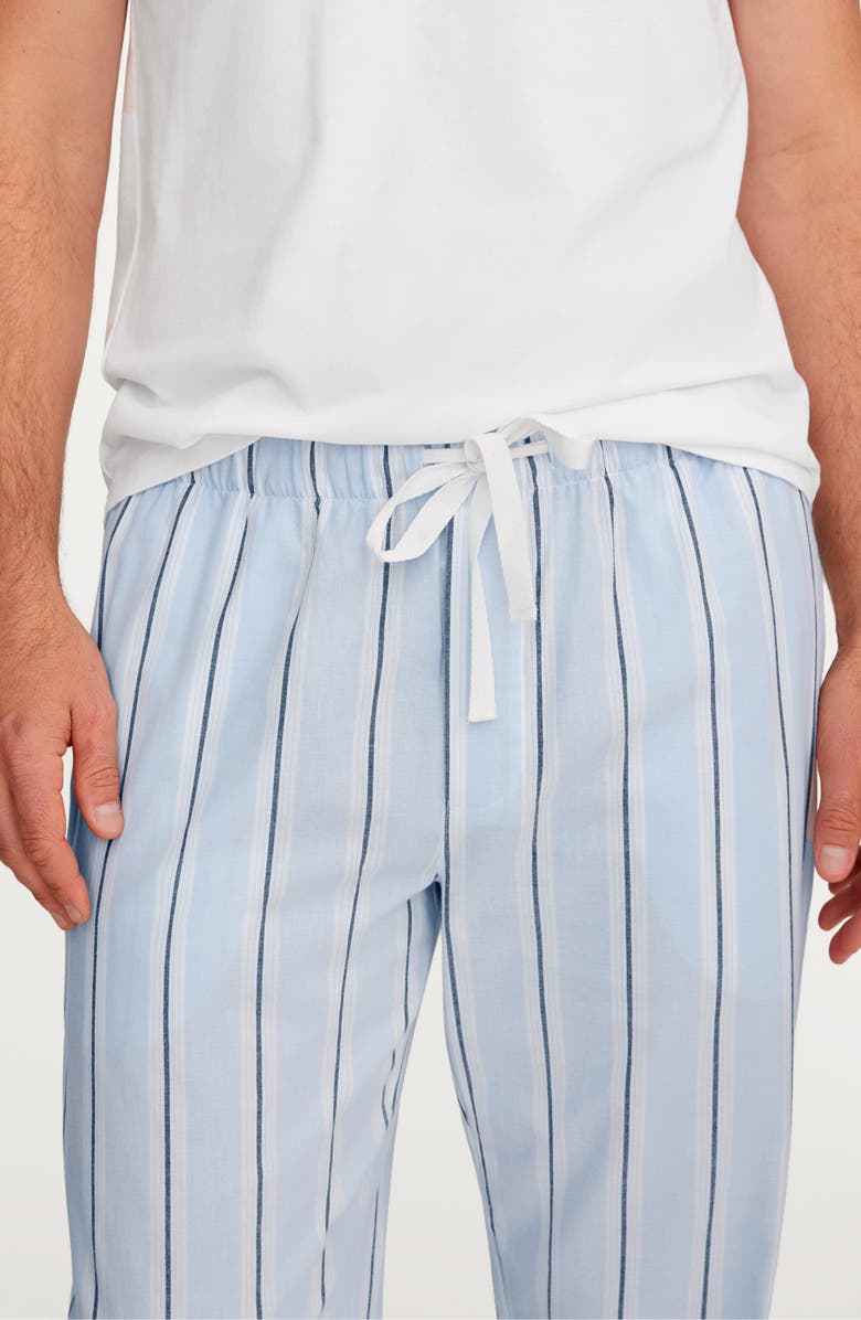 Petite Plume Stripe Cotton Twill Pajama Pants, Alternate, color, Blue
