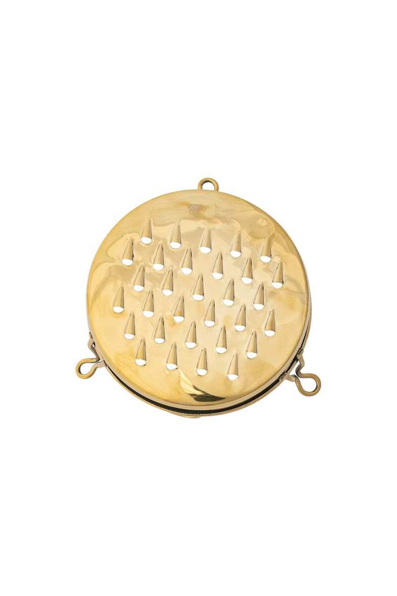 Round Stainless Steel Footed Grater, Gold Finish, Alternate, color, Gold