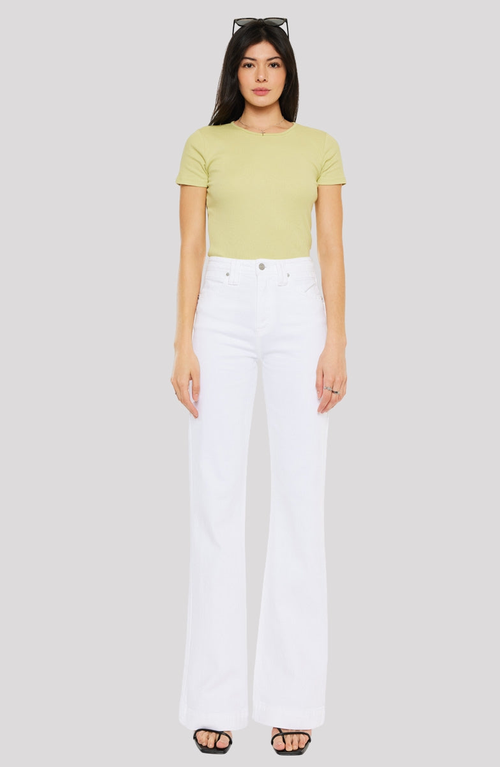 Kancan Sumayyah High Rise Holly Flare Jeans In White
