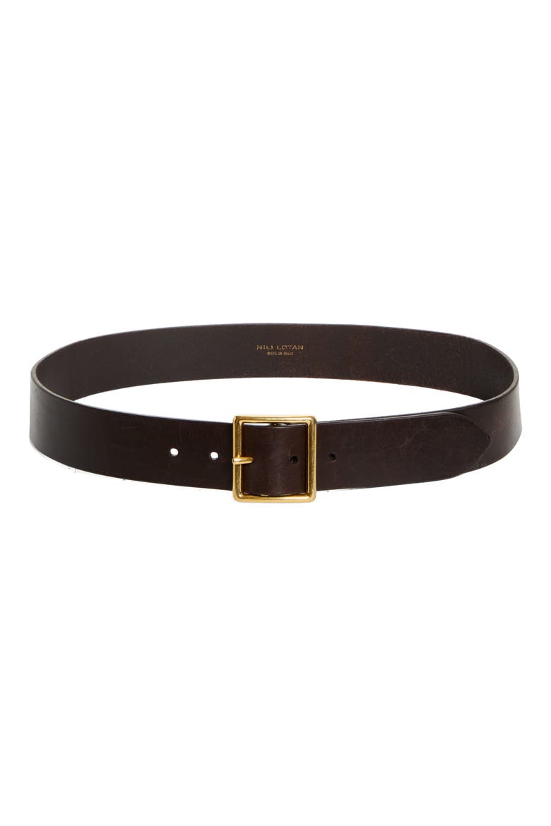 Marcela Woven Leather Belt, Main, color, DARK BROWN ANTIQUE BRASS
