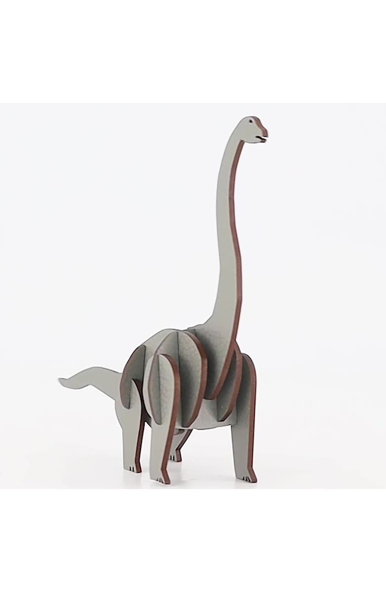 Little & Wood Woodlet Brachiosaurus, 3D Wooden Kit Set, Ages 6+, Alternate, color, Multicolored