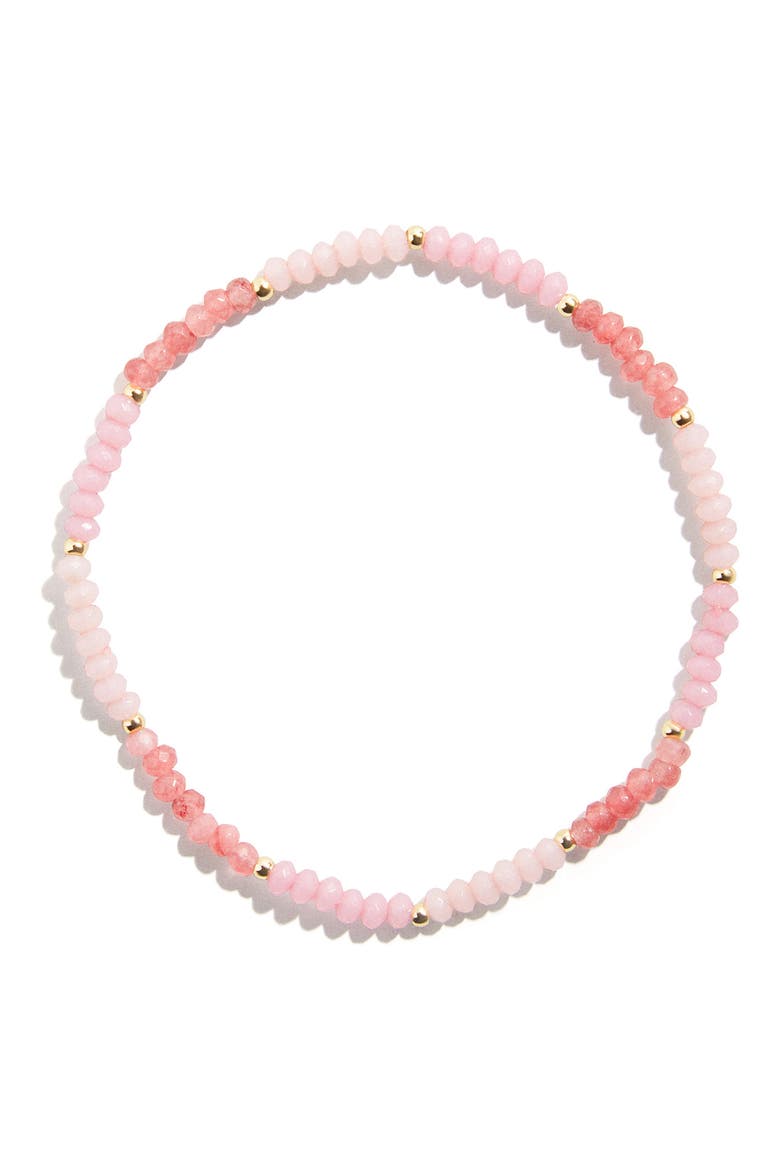 Neah Set of 5 Assorted Stretch Bead Bracelet, Alternate, color, PINK