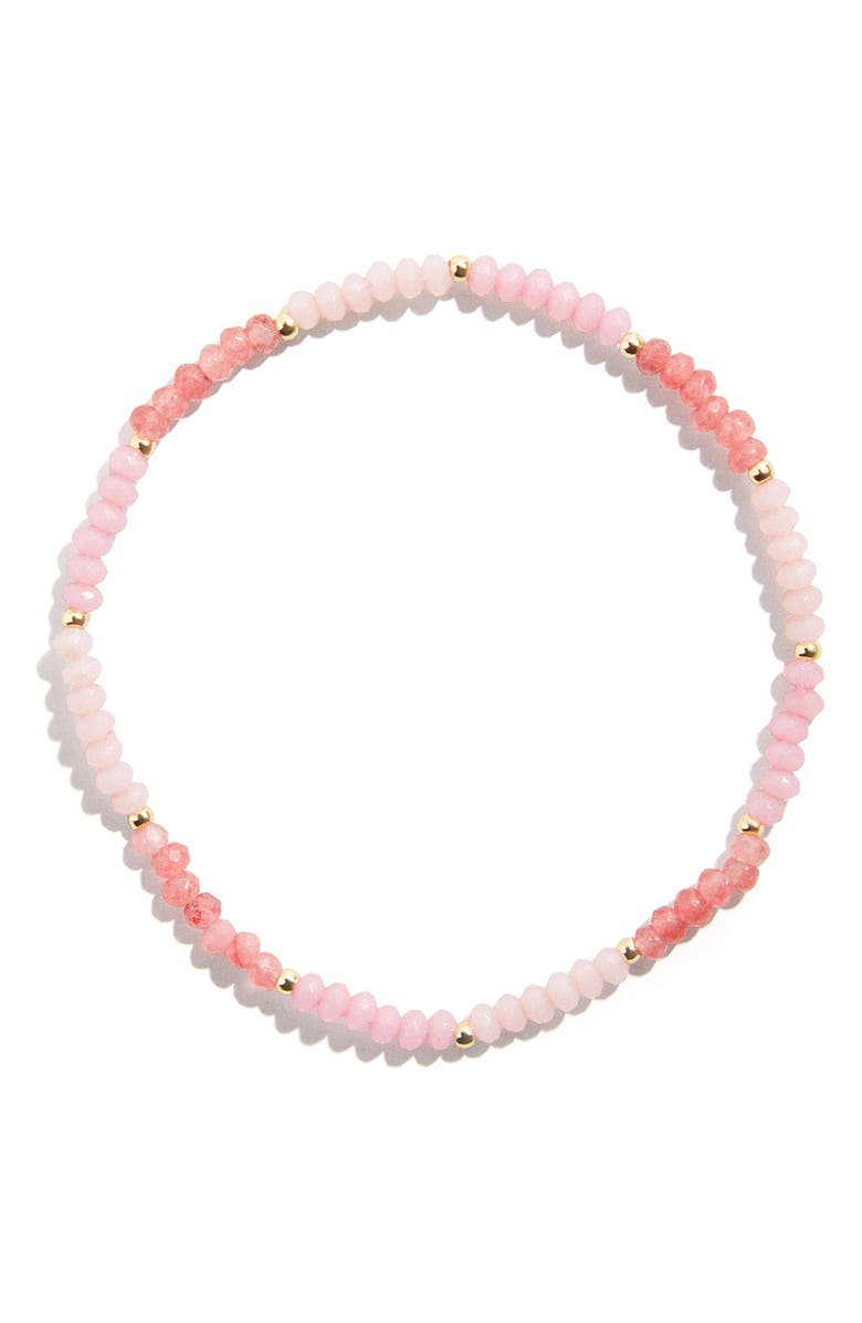 BaubleBar Neah Set of 5 Assorted Stretch Bead Bracelet, Alternate, color, Pink