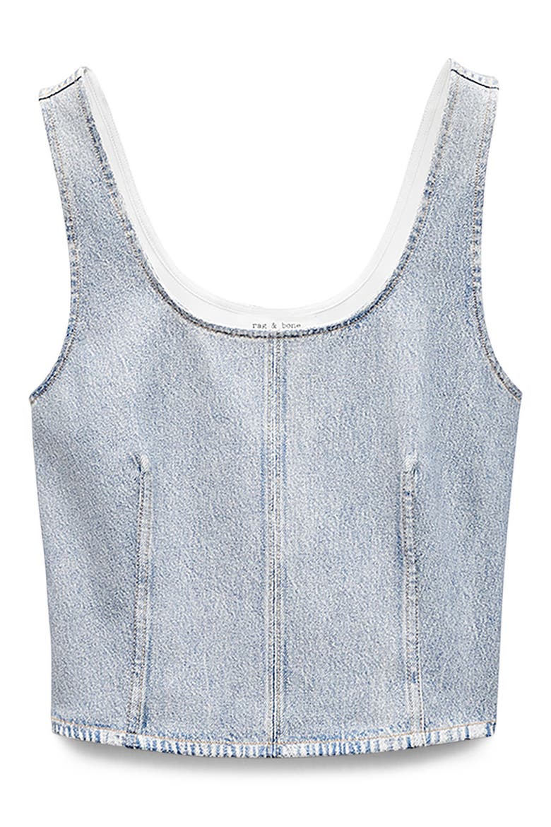Miramar Ryan Trompe l'Oeil Faux Denim Tank, Main, color, SEASIDE