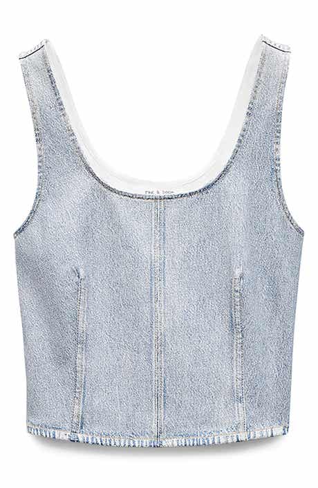 Miramar Ryan Trompe l'Oeil Faux Denim Tank