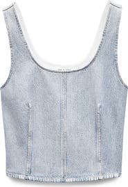rag & bone Miramar Ryan Trompe l'Oeil Faux Denim Tank