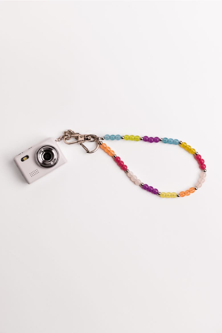 Mini Digital Camera with Beaded Lanyard, Alternate, color, White