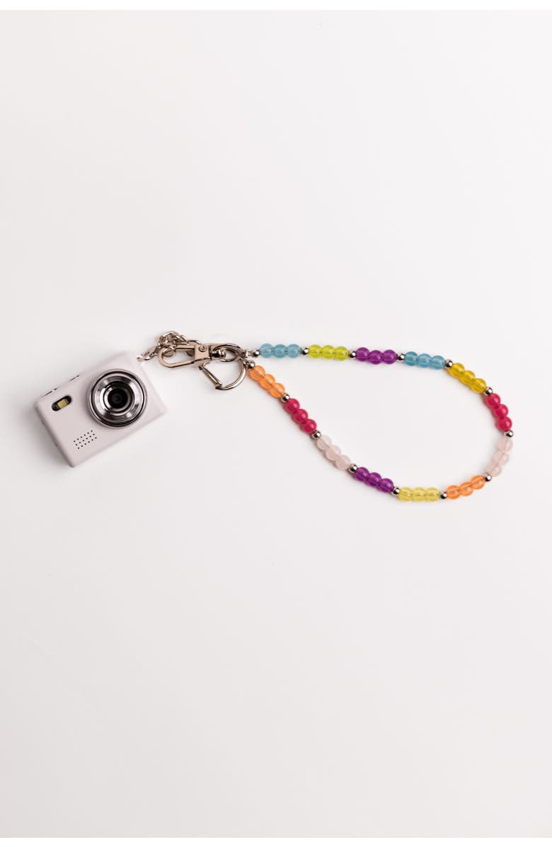 Posh Tech Mini Digital Camera with Beaded Lanyard, Alternate, color, White