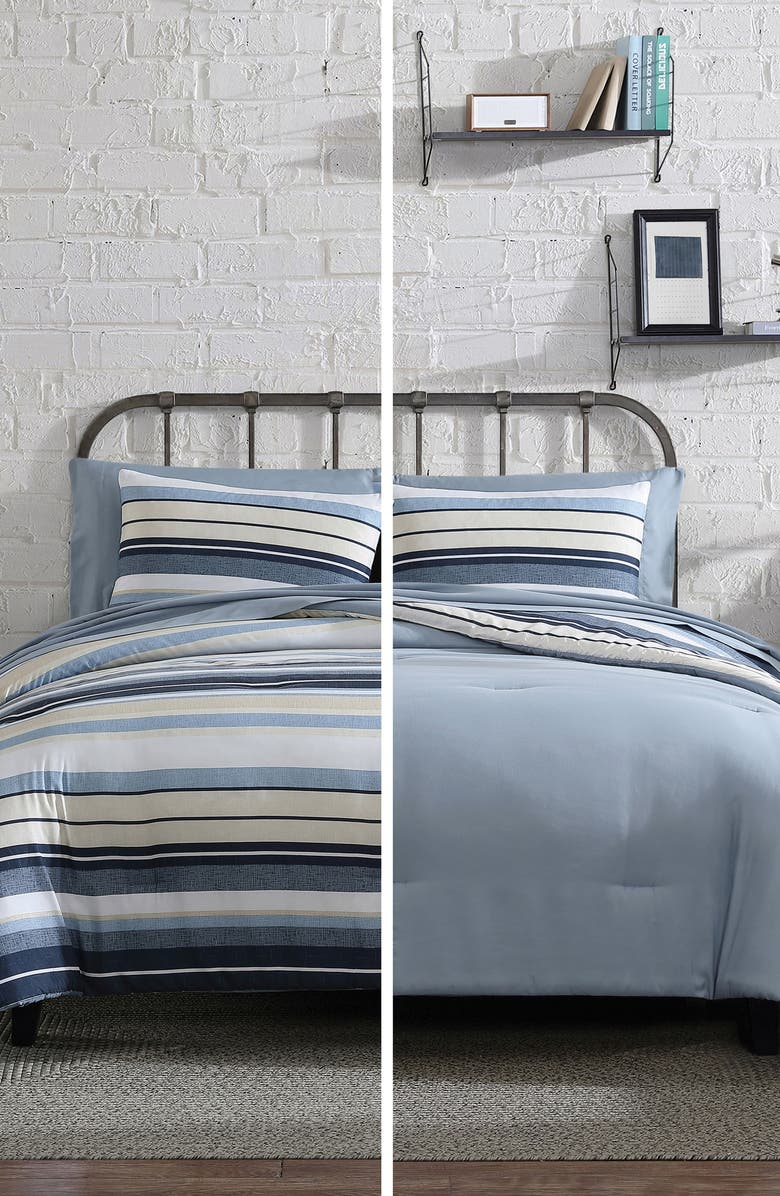 Perry Ellis Palo 5-Piece King Comforter Set, Alternate, color, Blue