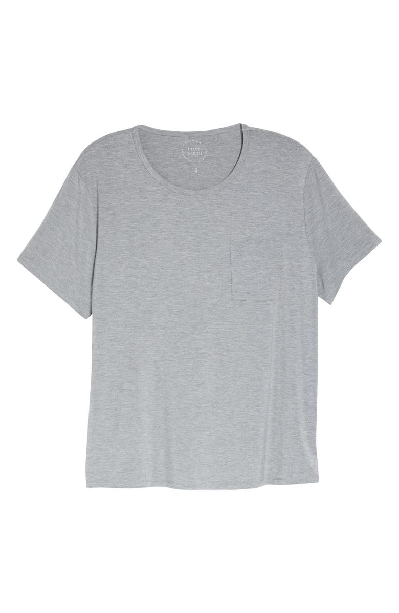 Cozy Earth Ultrasoft Short Sleeve Pajama Top, Alternate, color, Grey