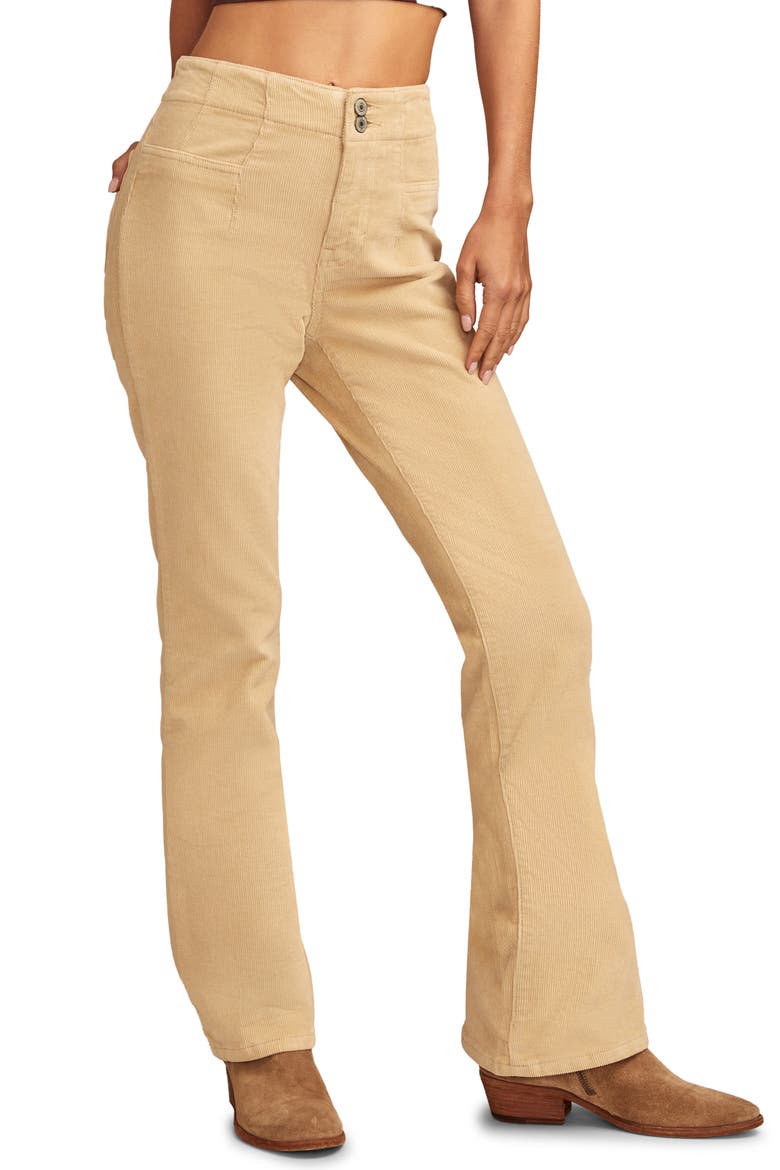 Stevie Seamed High Waist Corduroy Flare Pants, Alternate, color, STEPSTONE WASH
