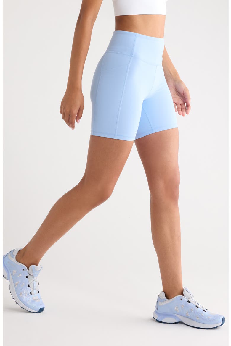 Studio Luxe Pocket Bike Shorts, Alternate, color, BLUE PLACID